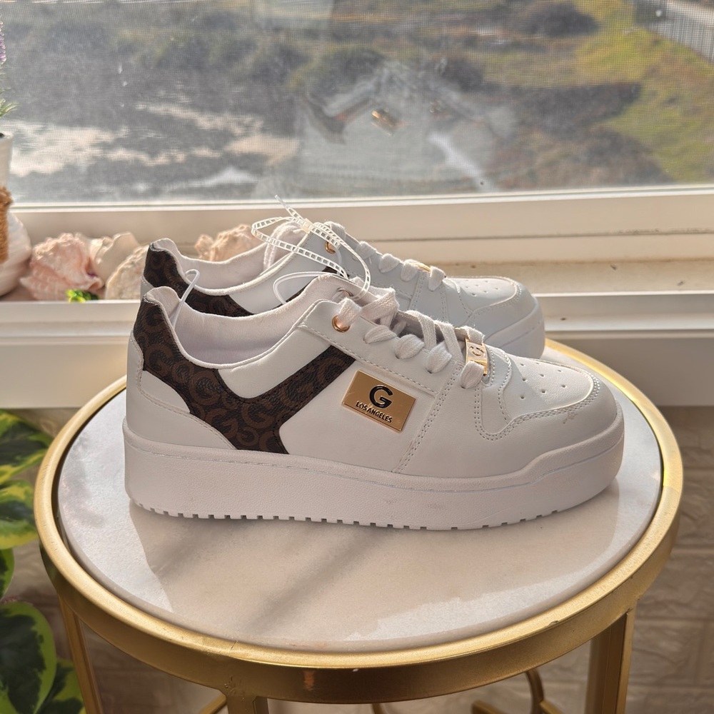 GBG Los Angeles White and Gold Sneakers - Picture 8 of 10